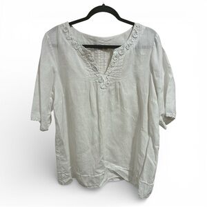 Saint Tropez West White Blouse with Embroidered Details